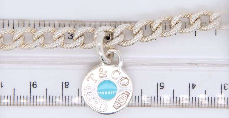Tiffany & Co Blue Enamel 1837 Round Charm Bracelet