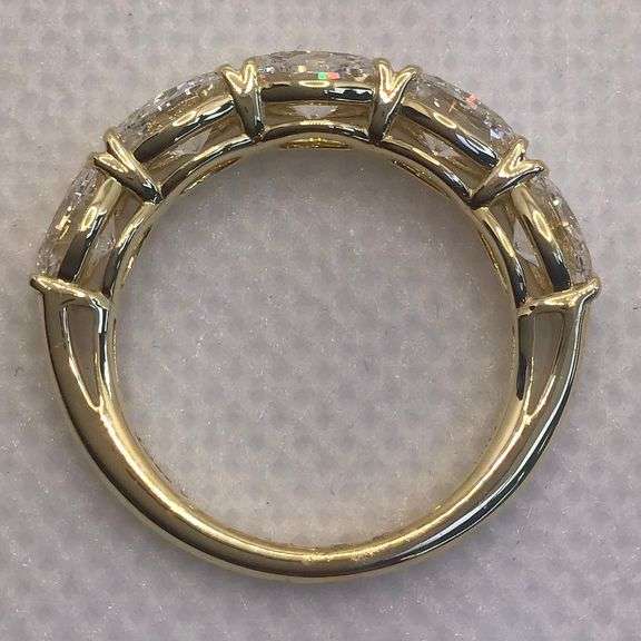 MESMERIZING 18K YELLOW GOLD SEMI ETERNITY DIAMOND RING