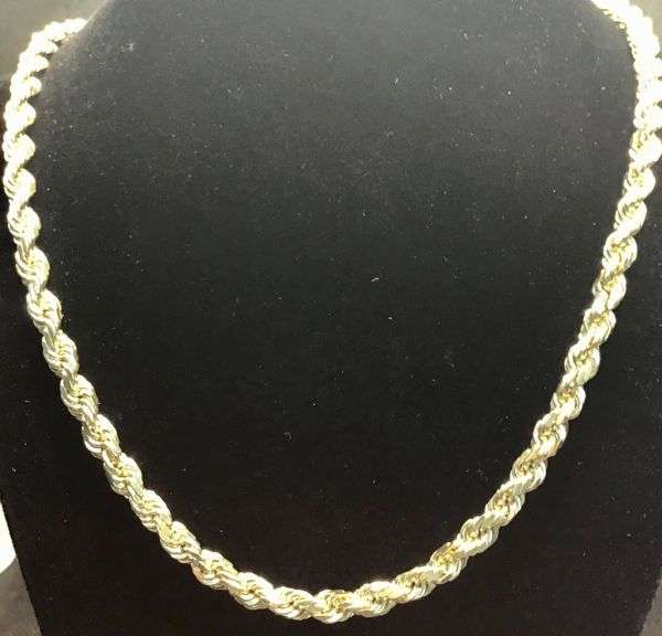 FASHIONABLE AND TRENDY 14K SUNNY YELLOW GOLD ROPE CHAIN