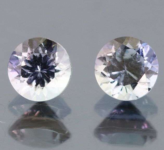 Very cool 1.57ct pair of silvery blue Tanzanite