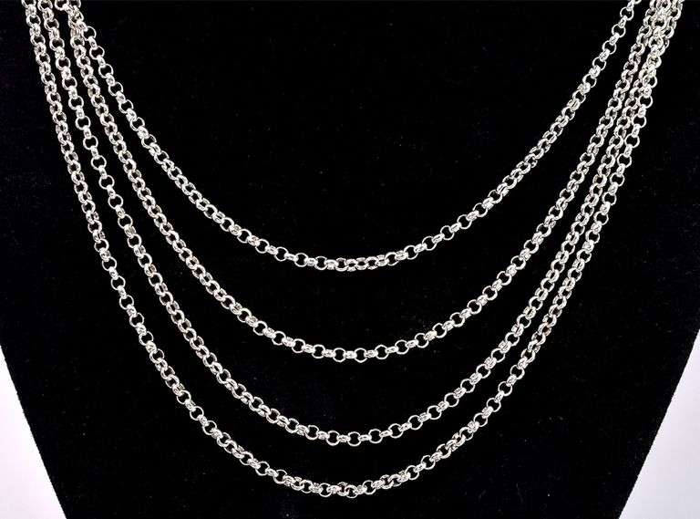 Multi-Strand Necklace In Sterling Silver