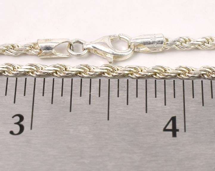 Rope Chain Necklace In Sterling Silver