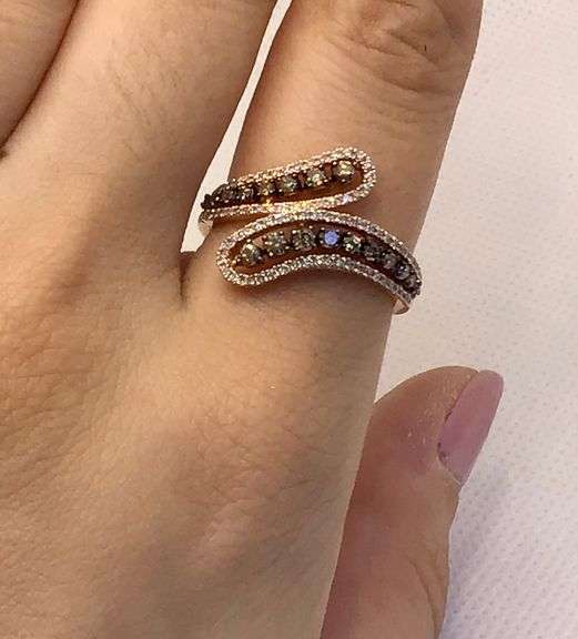 STUNNING AND FABULOUS 14K ROSE GOLD CHAMPAGNE DIAMOND RING