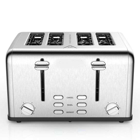 Stainless Steel Wide Slot 4-Slice Toaster