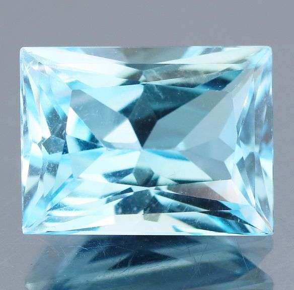 Vivid! 7.08ct radiant cut Swiss blue Topaz