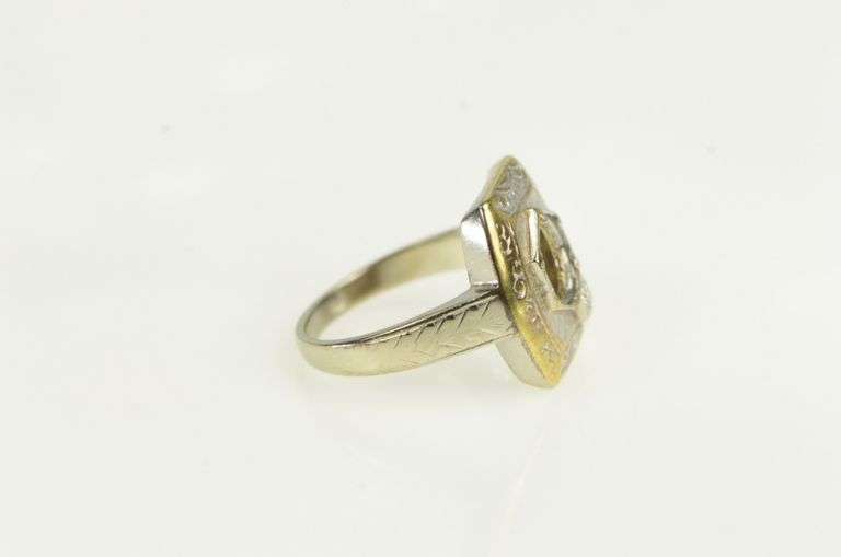 14K Yellow Gold Art Deco 6.5mm Diamond Engagement Setting Ring