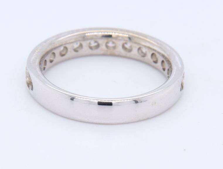 Wonderful White Gold Round Brilliant Cut Diamond Channel Set Band