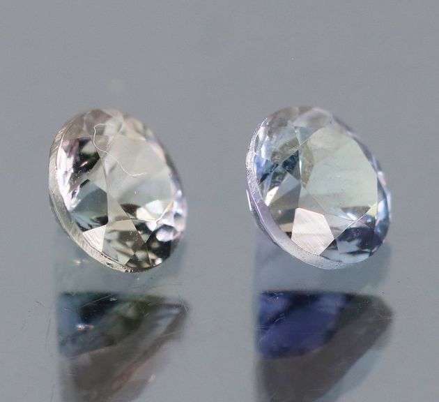 Very cool 1.57ct pair of silvery blue Tanzanite