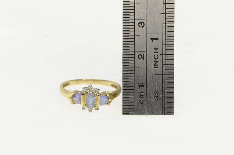 10K Yellow Gold Oval Tanzanite Diamond Vintage Statement Ring