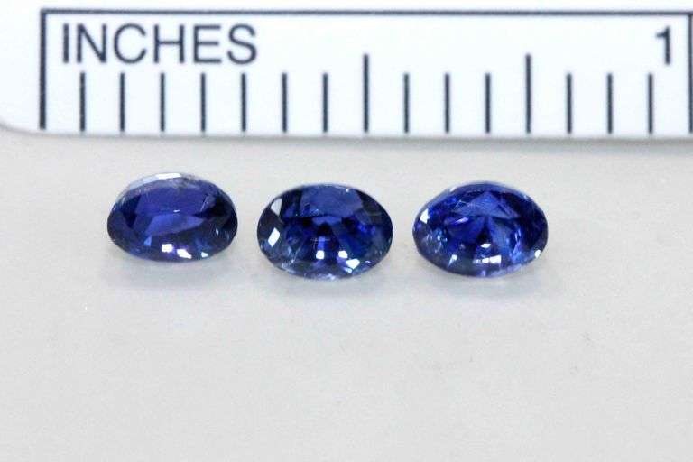 Royal Blue Natural Sapphires - Lot of 3