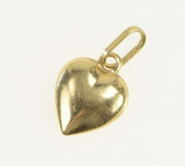 14K Yellow Gold Puffy Heart Love Symbol Forget Me Not Charm/Pendant