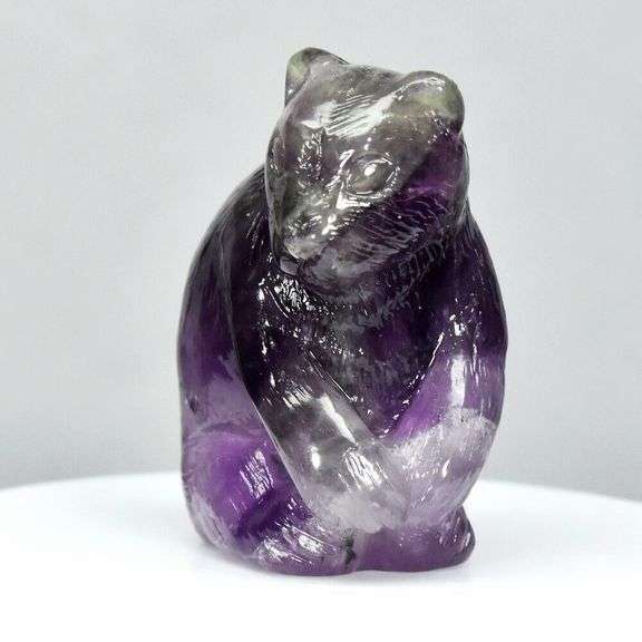 Very intricate and large 109.69ct untreated Amethyst Bear!
