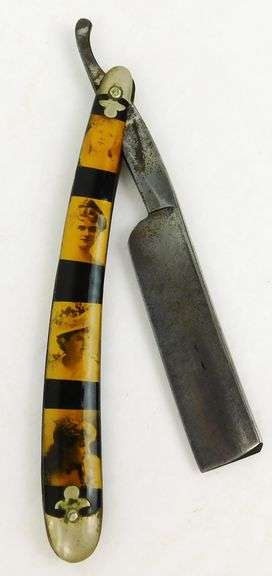 Rare 1879 Portrait Straight Edge Razor with Box