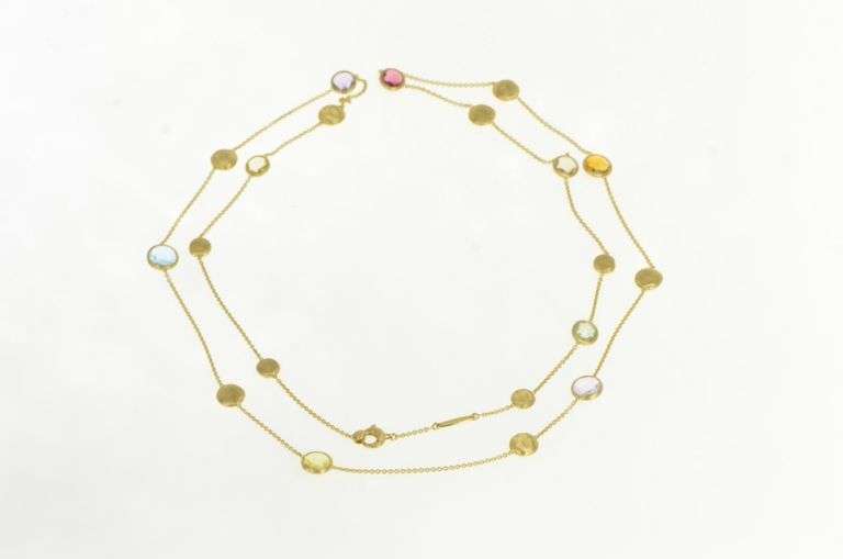 18K Yellow Gold Marco Bicego Jaipur Designer Layered Opera Necklace