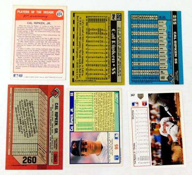 6 Cal Ripken, Jr. Baseball Cards