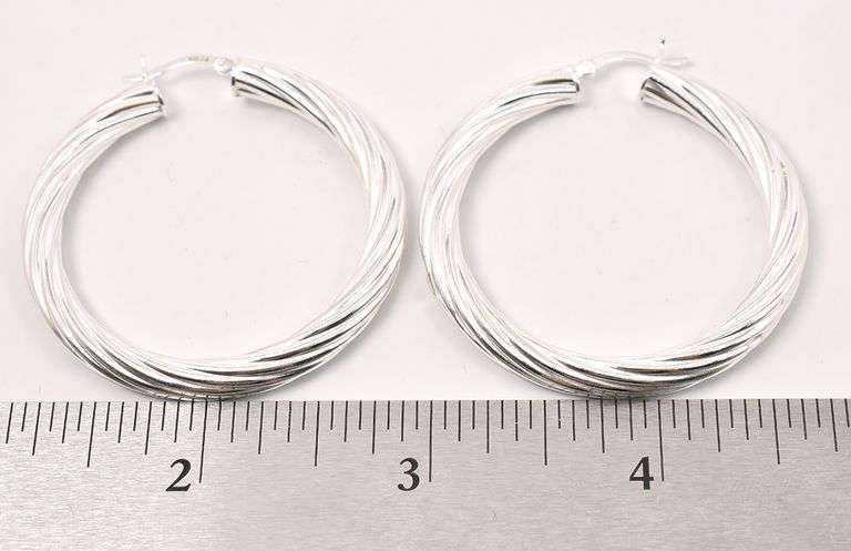 Hoop Earrings In Sterling Silver