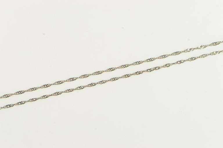 14K White Gold 1.0mm Rolling Chain Vintage Simple Link Necklace
