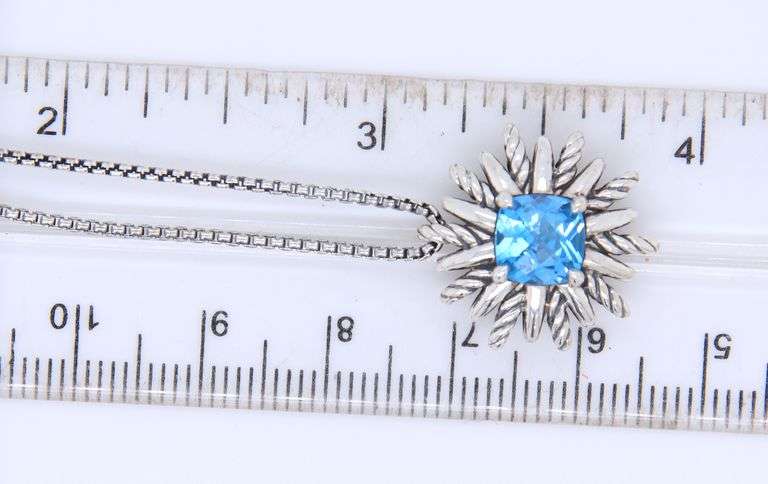 David Yurman Blue Topaz Starburst Necklace