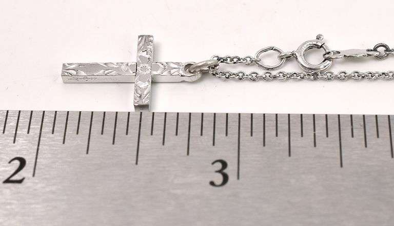 Cross Pendant Necklace In Sterling Silver