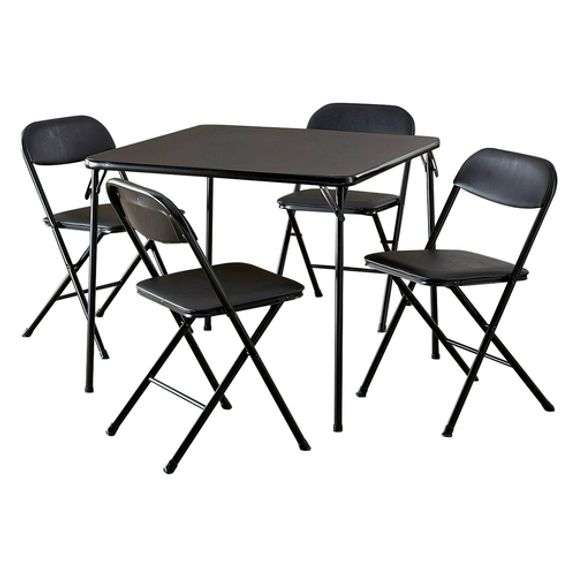 5-Piece Folding Table Set Black