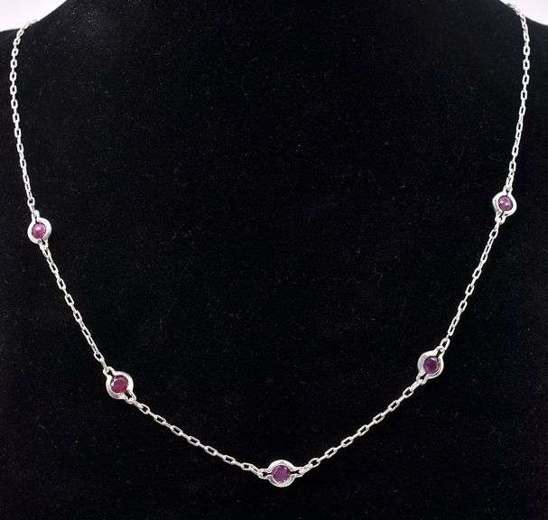 Ruby Necklace In Sterling Silver