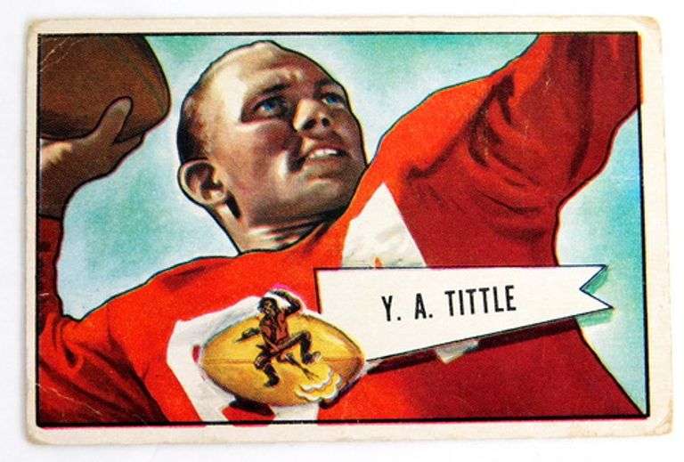 Rare Y.A. Tittle 1952 Bowman Football Card