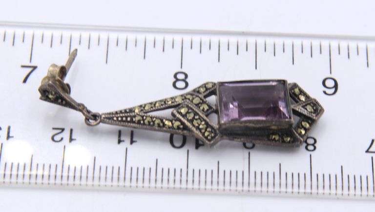 Group Lot of Vintage 925 Sterling Silver Bracelets and Dangle Earrings