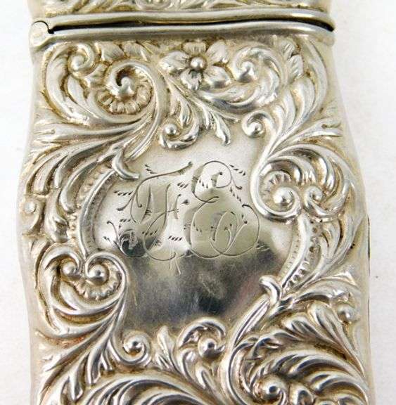 Antique Sterling Repousse Match Safe