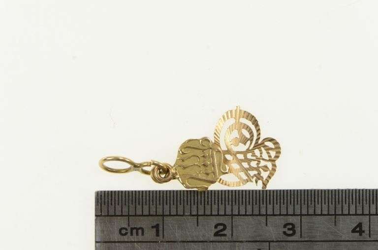14K Yellow Gold Allahu Akbar Arabic Islam Faith Message Charm/Pendant