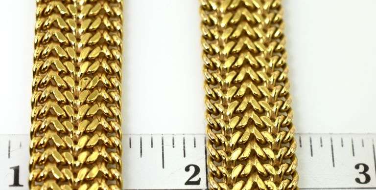 Elegant Wide Woven Arrow Link 14K Set