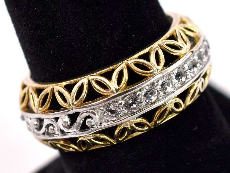Vermeil CZ Ring In Sterling Silver