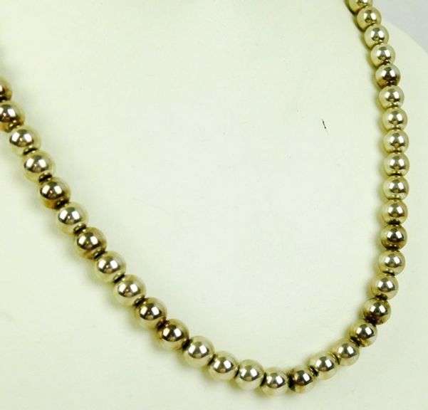 Heavy Sterling Silver Bead Necklace