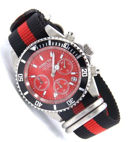 Invicta pro Der 40mm Red Nylon Band Watch