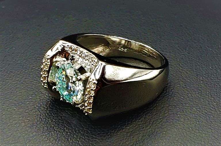 14 Kt White Gold Plate Sparkling 3 Ct Fire Moissanite Ring