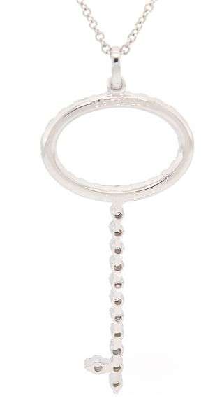 0.50ctw Diamond Key Pendant Necklace in 18K White Gold