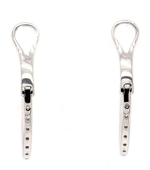 New 1.00ctw Diamond Oval Inside Out Hoop Earrings in 14K