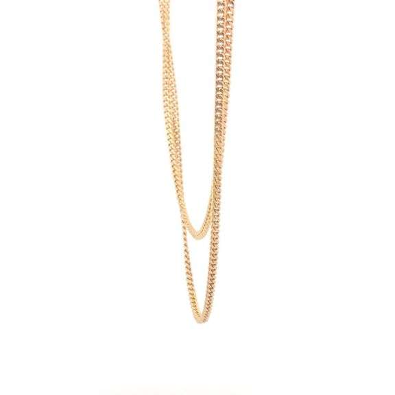 14K Yellow Gold 1.8mm Curb Link Vintage Classic Chain Necklace