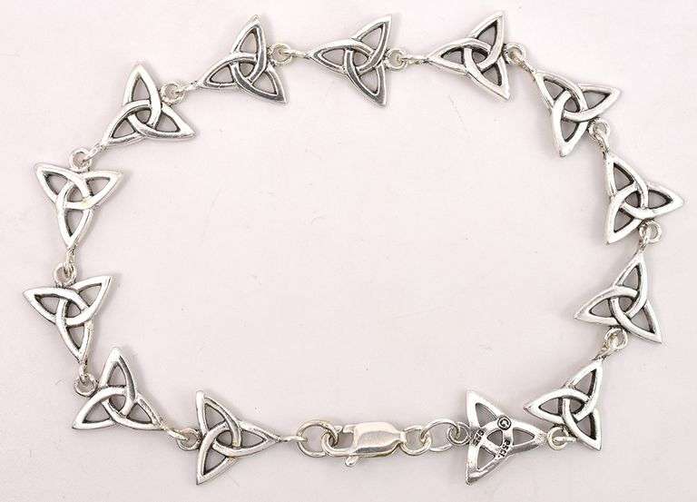 Triqueta Knot Link Bracelet In Sterling Silver