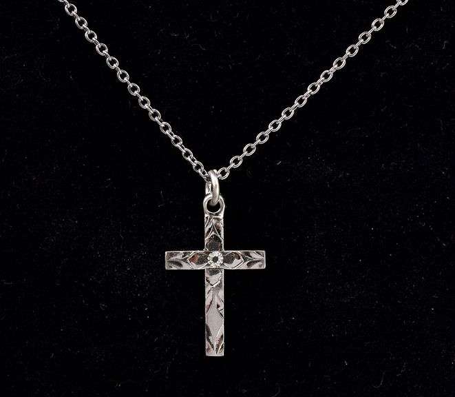 Cross Pendant Necklace In Sterling Silver