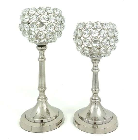 Crystal Hurricane Candle Holders