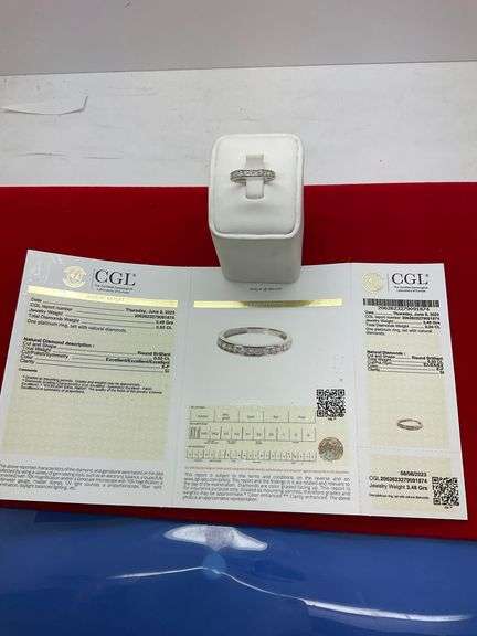 CERTIFIED BRAND NEW PLATINUM AND DIAMOND WEDDING BAND