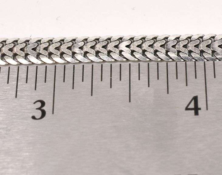 Double Row Cuban Link Bracelet In Sterling Silver