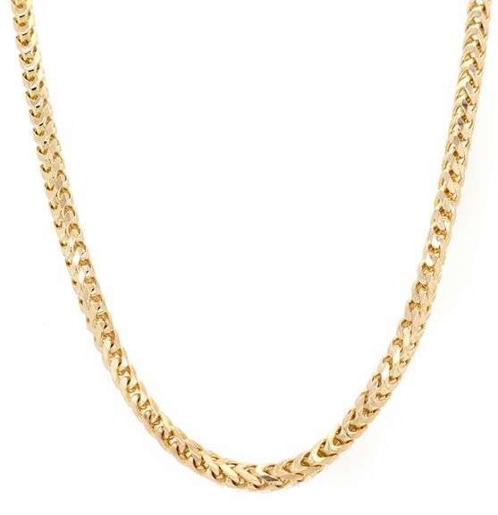 Italian 2.50MM Polished Wheat Chain Necklace in 14K