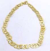 Hammered Circle Link Necklace in 18K