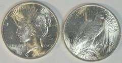 Blazing-white Choice BU roll of 20 1922 Peace Silver Dollars