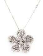 1.00ctw Diamond Plumeria Flower Pendant Necklace in 14K