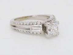 Custom 1.43CTW Princess Cut Diamond Engagement Ring