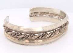 Vintage 925 Sterling Silver Cuff Bangle