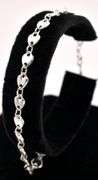 Heart Link Bracelet In Sterling Silver