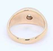 Attractive Yellow Gold European Cut Diamond Pinky Ring